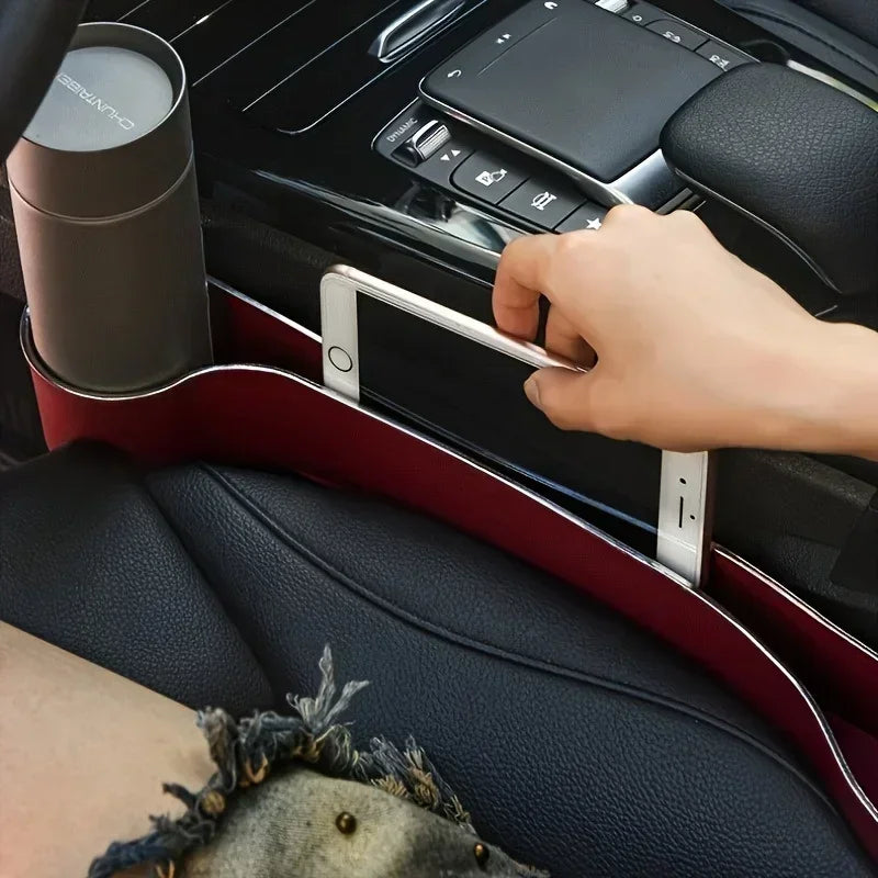 2pcs Car Seat Gap Filler Organizer- Upgrade Car Side Seat Gap Filler with Cup Holder and Phone Holder- Car Seat Gap Organizer